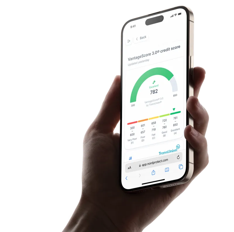 A user reviews their VantageScore® 3.0 credit score.