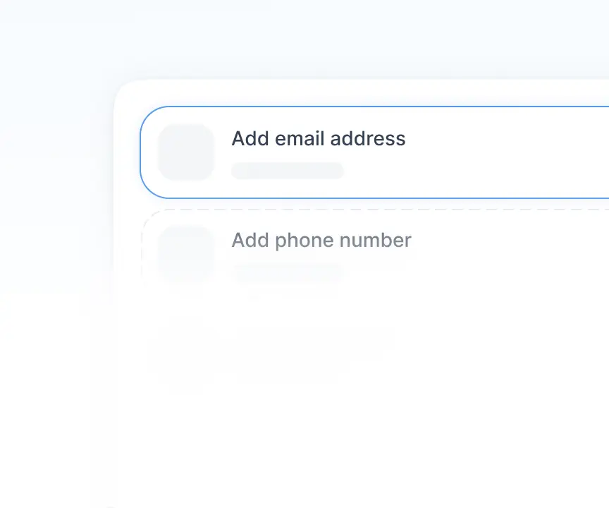 NordProtect interface displaying options to add an email address and phone number to monitor.