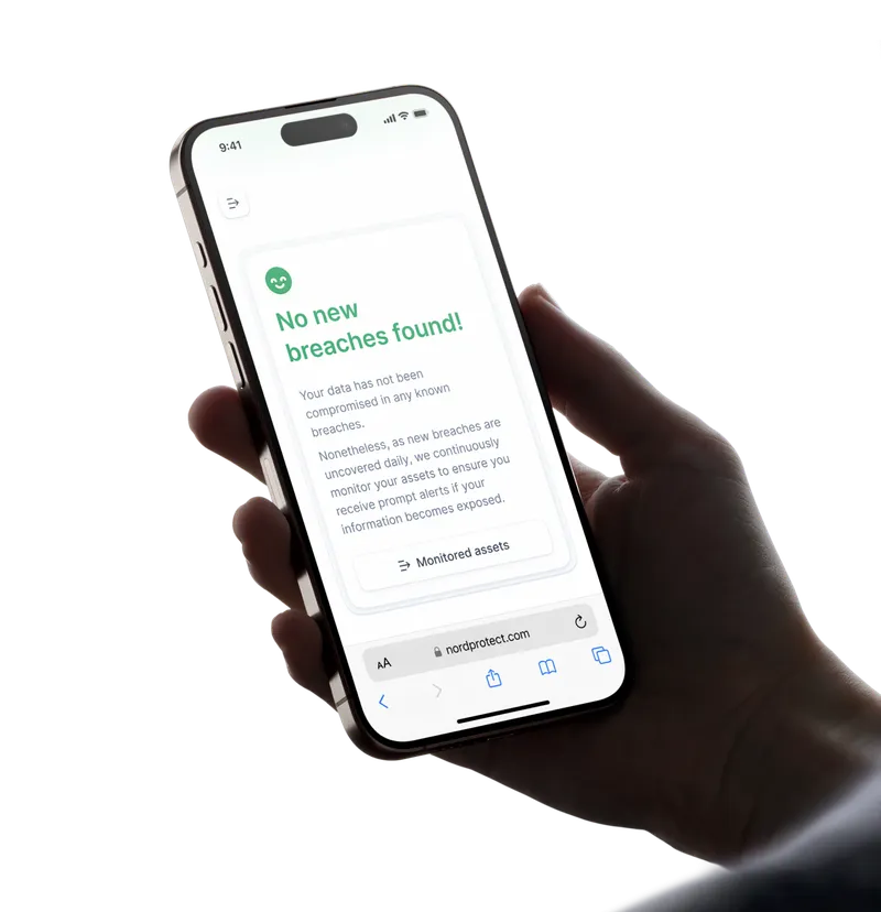 NordProtect tells you that no malware breaches were found.