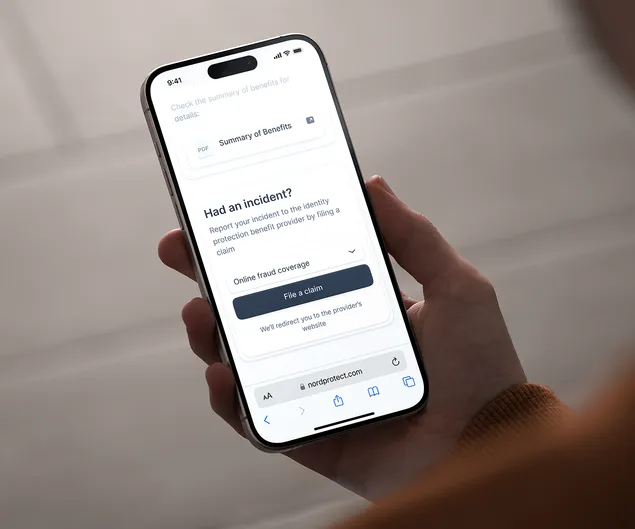 NordProtect’s dark web monitor shows compromised data.